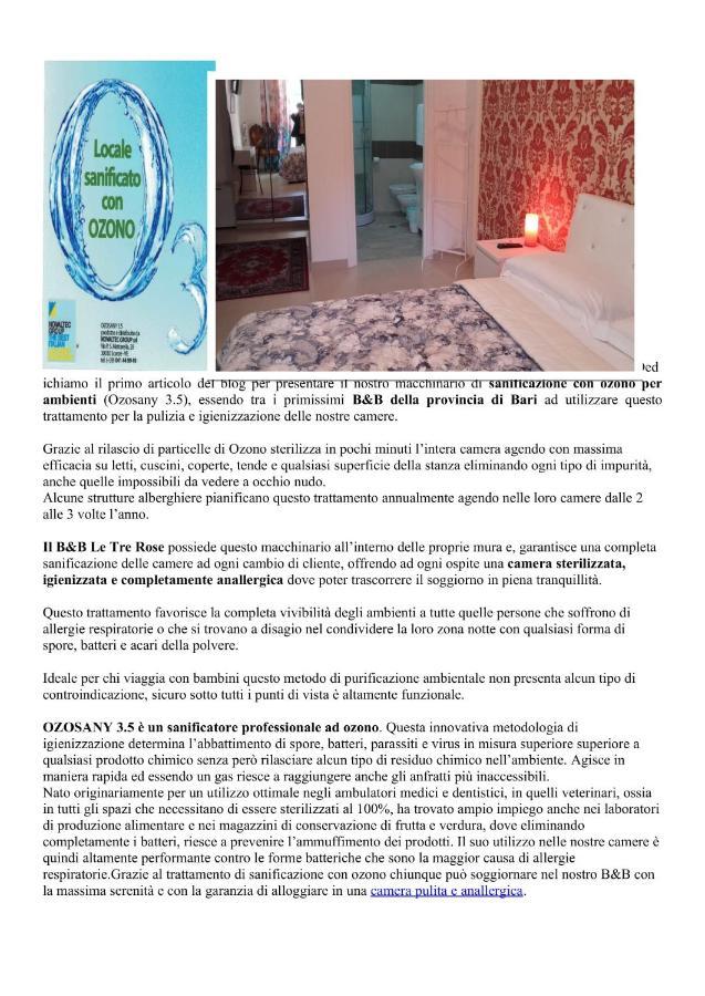 Le Tre Rose Bed & Breakfast Casamassima Exterior photo